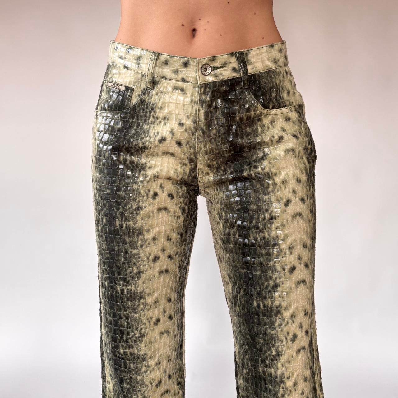 Y2K Snakeskin Flare Pants (S)