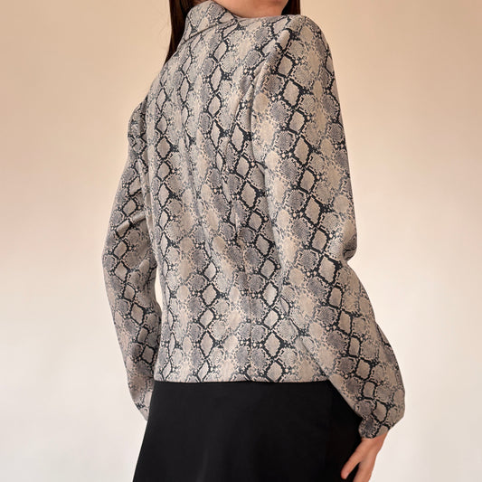 Y2K Snakeskin Printed Jacket (M)