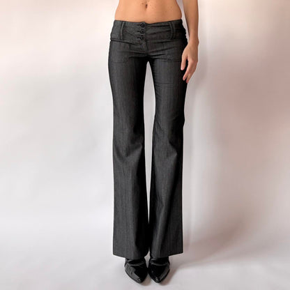 Y2K Slate Low Rise Office Siren Trousers (XXS)