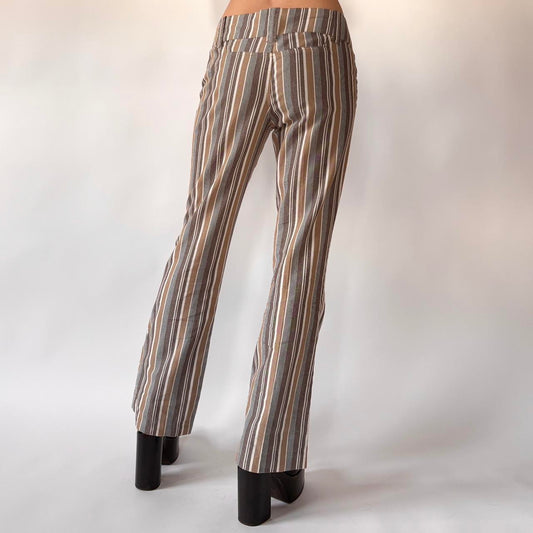 90s Stripy Flare Pants (S)