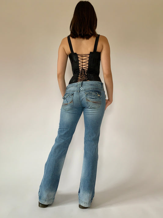 Y2K Low Rise Flare Jeans - Small