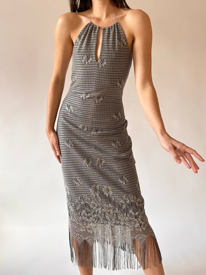 Y2K Butterfly Fringe Dress (S)