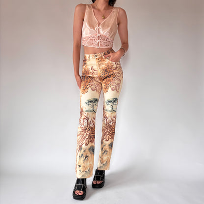 2000s Safari Print Pants (XS/S)