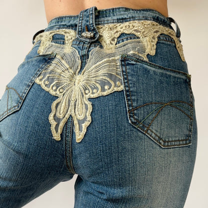 Y2K Butterfly Jeans (M)