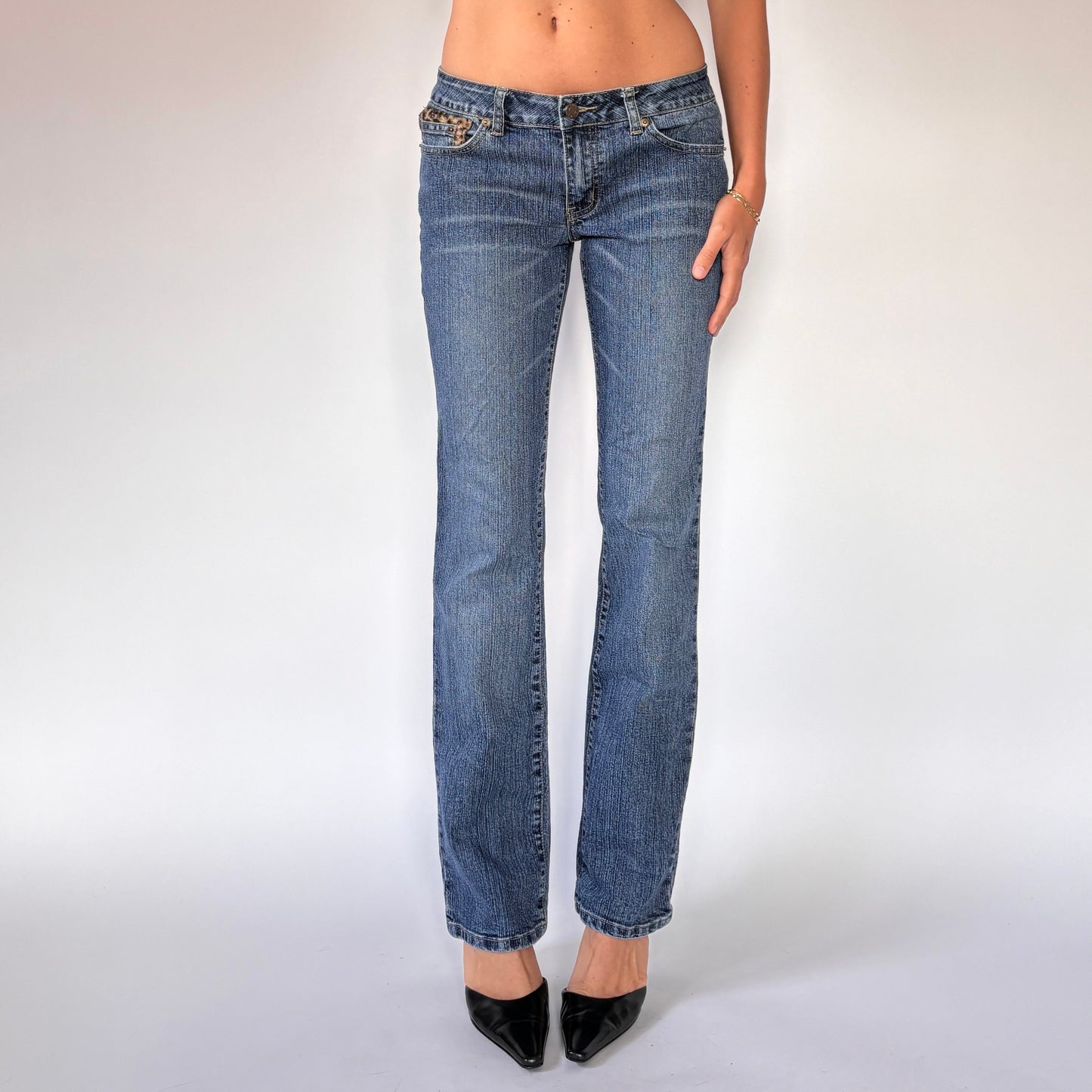 Y2K Cheetah Pocket Jeans (S)