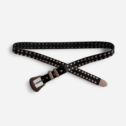 Vintage Studded Leather Belt (S)