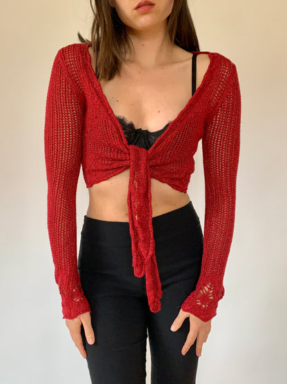 Y2K Crochet Cardigan - S/M