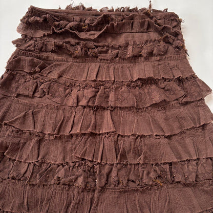 Y2K Ruffly Tiered Cotton Skirt (S)