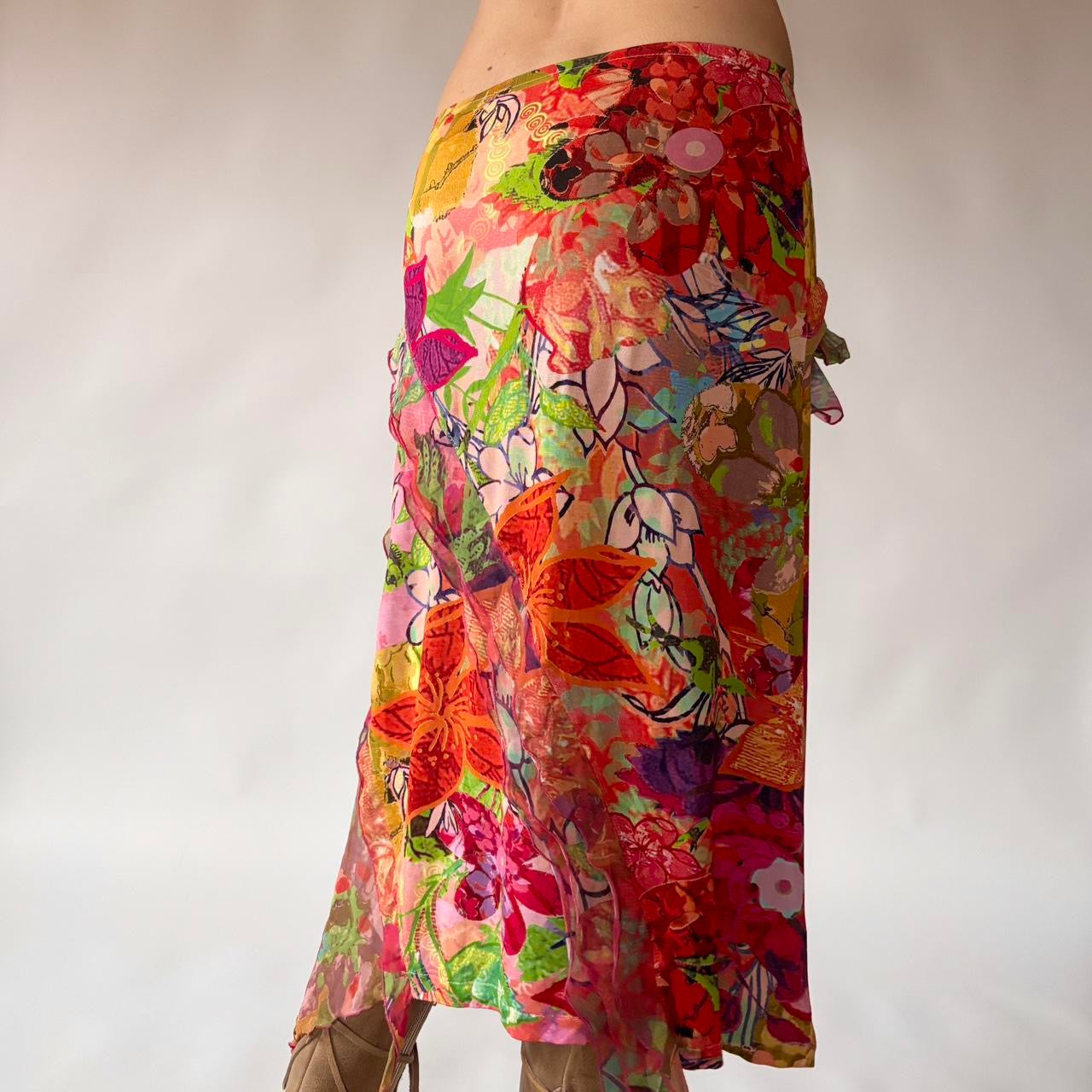 Colorful Graphic Printed Skirt (S/M)