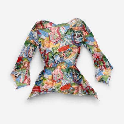Y2K Cubism Mesh Top (M/L)