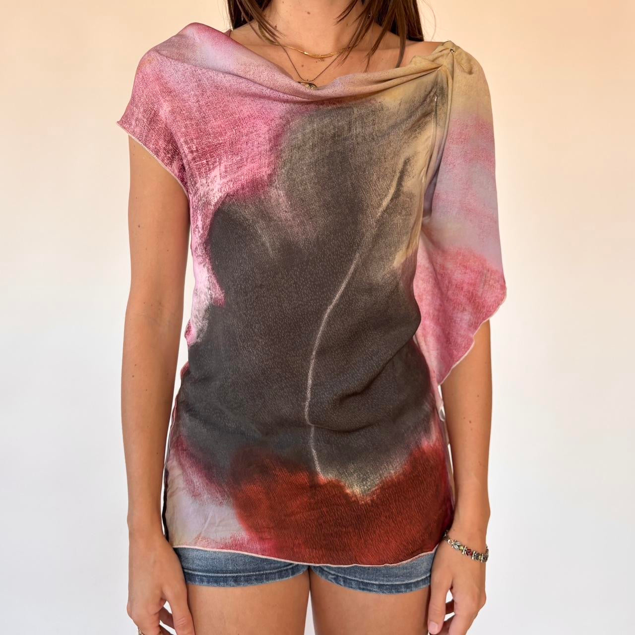 Asymmetrical Watercolor Top (S)