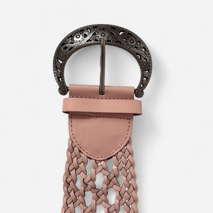 Braided Genuine Leather Chunky Statement Belt