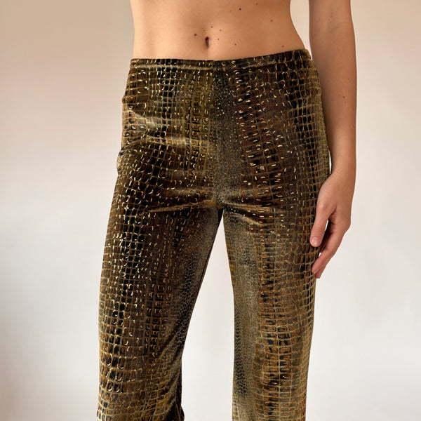 90s Velvet Snakeskin Pants (S)