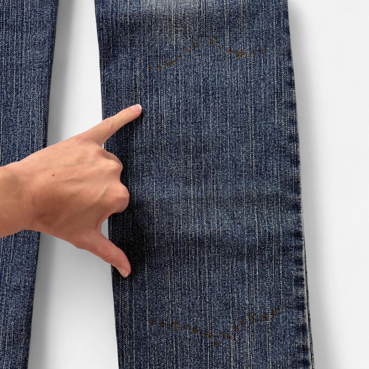 Y2K Low Rise Studded Bootcut Jeans (XXS)