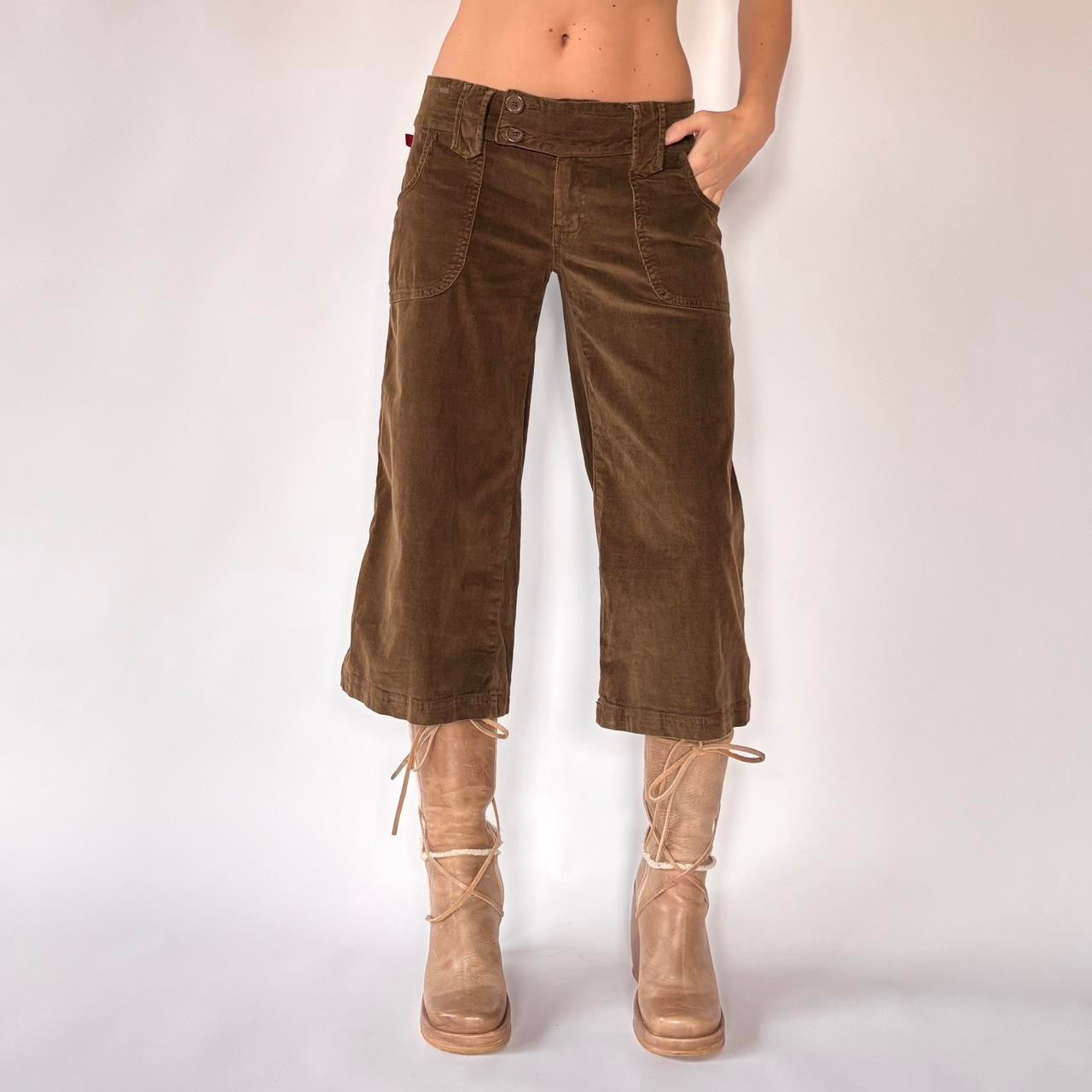 Y2K Low Rise Corduroy Capris (S)