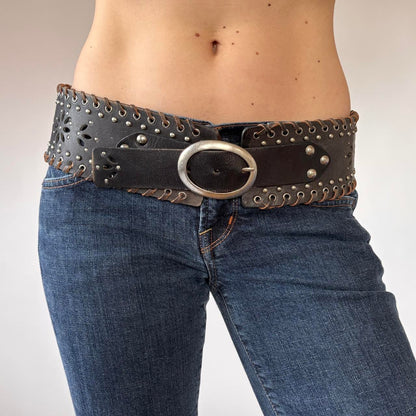 Y2K Chunky Studded Cutout Belt (XL)