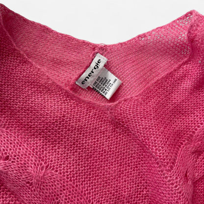 Y2K Pink Knit Poncho