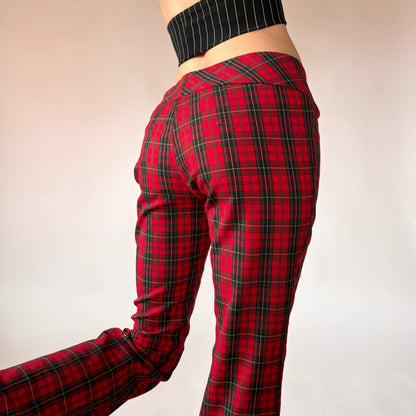 2000s Plaid Low Rise Flares (S/M)