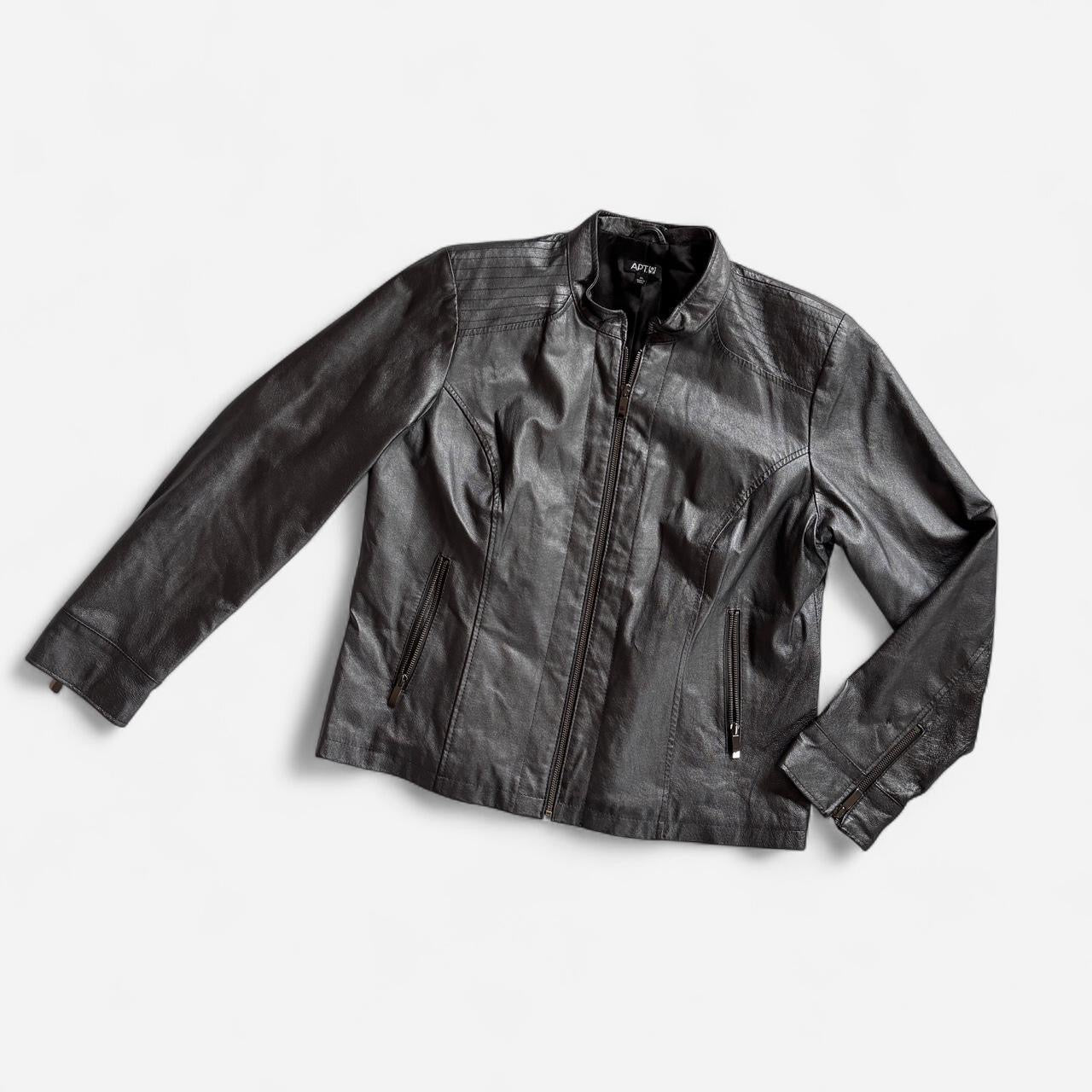 Chrome Genuine Leather Moto Jacket (XL/1X)