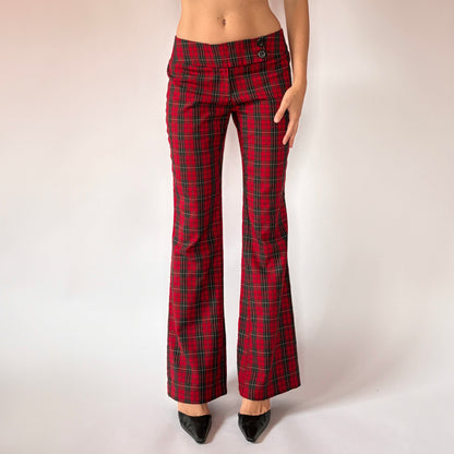 2000s Plaid Low Rise Flares (S/M)