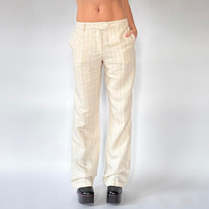 Deadstock 00s Linen Pinstripe Trousers (M)