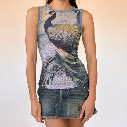 Y2K Mesh Peacock Tank (S)