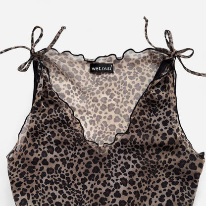 Y2K Mesh Leopard Top (XS)
