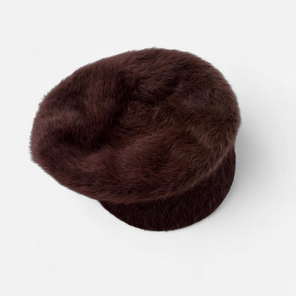 Angora Newsboy Cap