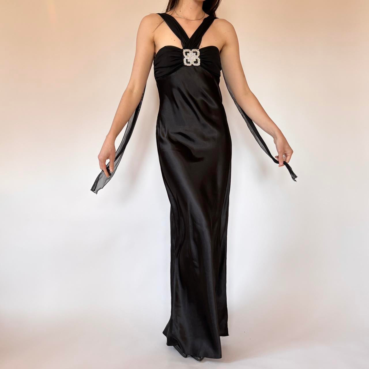 Y2K Deadstock Noir Formal Gown (S)