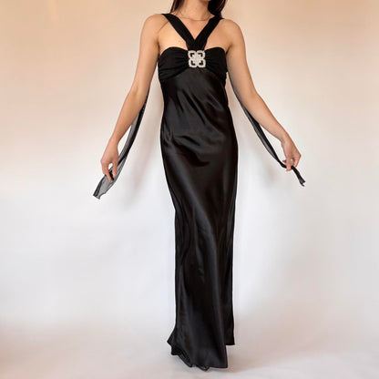 Y2K Deadstock Noir Formal Gown (S)