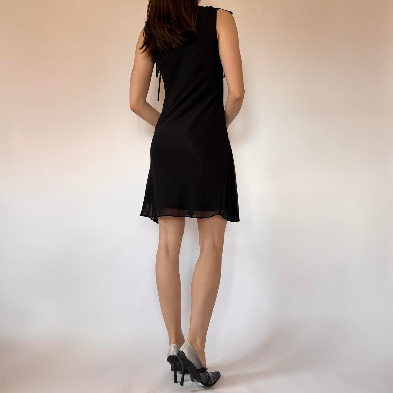 2000s Noir Cowl Neck Dress (XS/S)