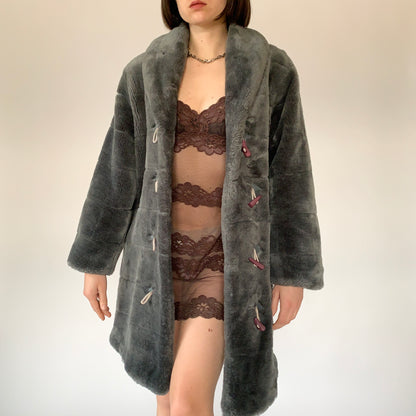 Vintage Faux Fur Coat (S)