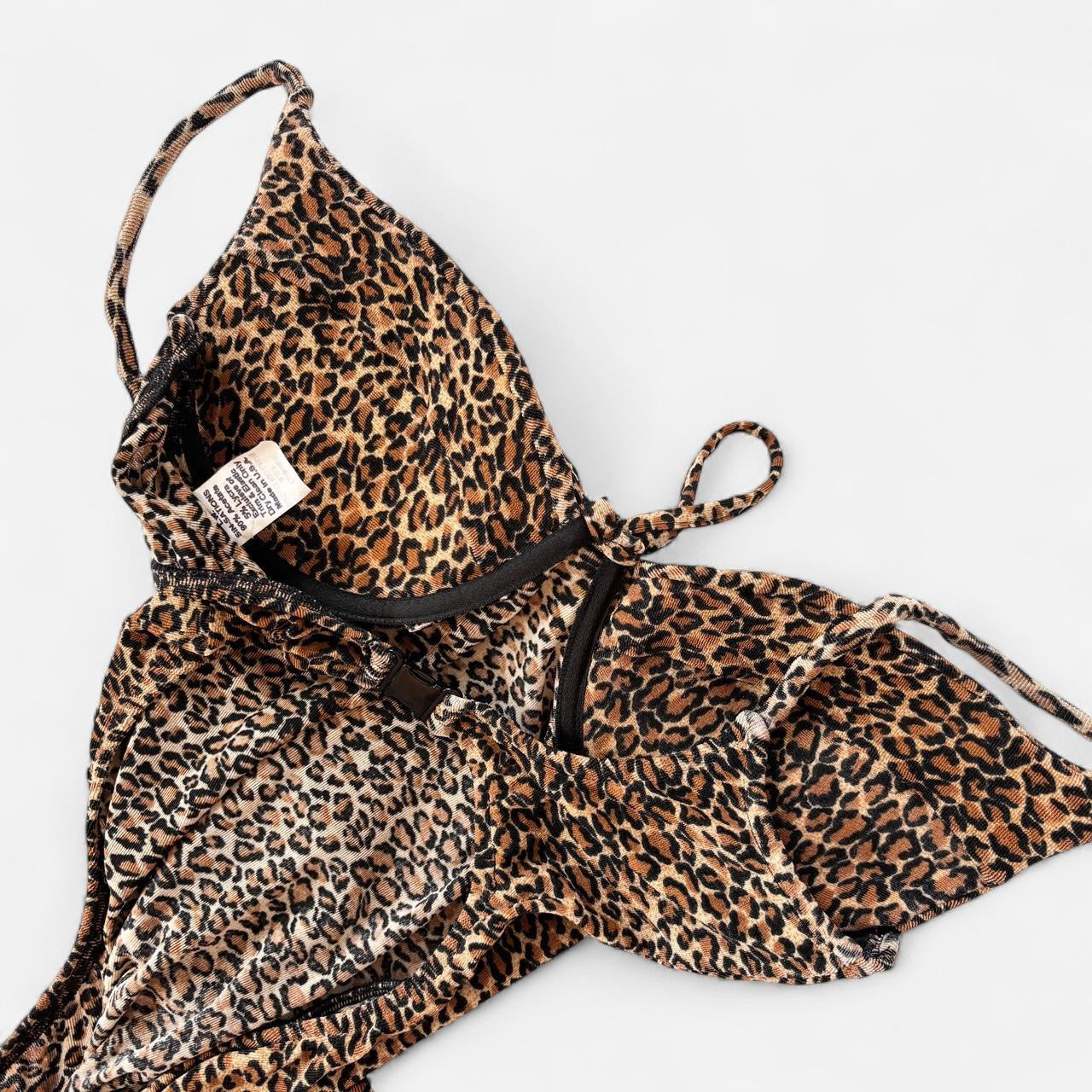 90s Slinky Leopard Maxi Dress (M)