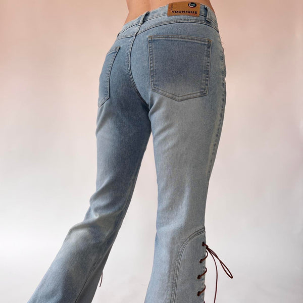 Y2K Lace-Up Jeans (XS/S)