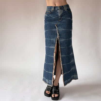 Y2K Denim Maxi Skirt (XS)