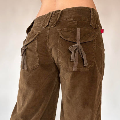 Y2K Low Rise Corduroy Capris (S)