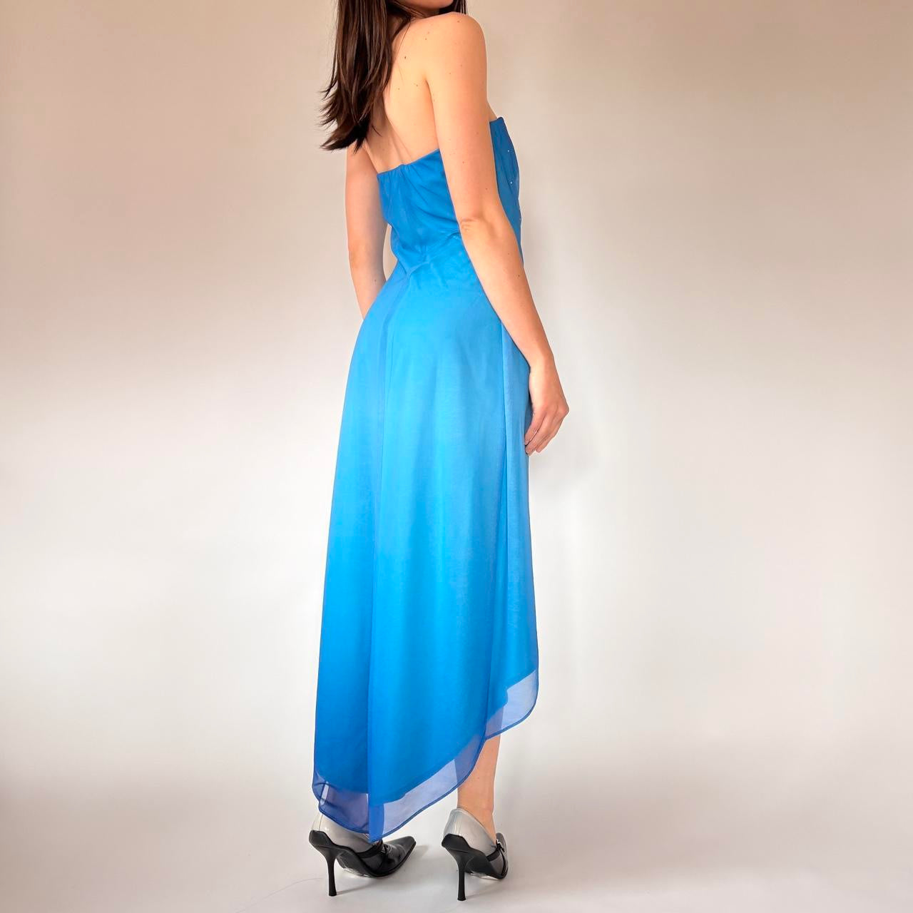 Y2K Ombré Aqua Gown (M)