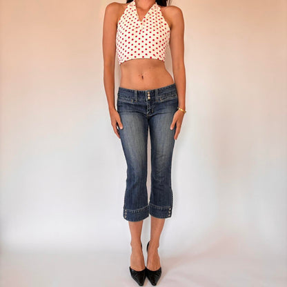 Y2K Low Rise Denim Capris (S)