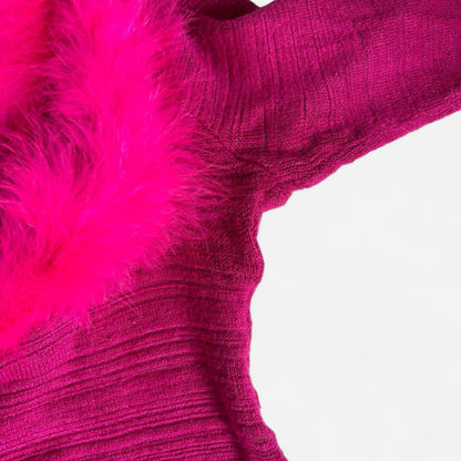 Y2K Frederick’s of Hollywood Pink Boa Top (S/M)