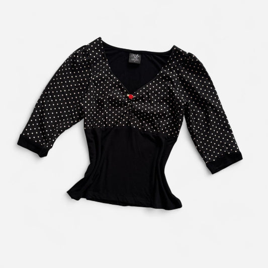Contemporary Polka Dot Rosette Top (M)