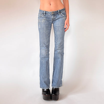 Y2K Embellished Low Rise Jeans (XS)