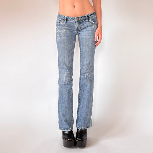 Y2K Embellished Low Rise Jeans (XS)