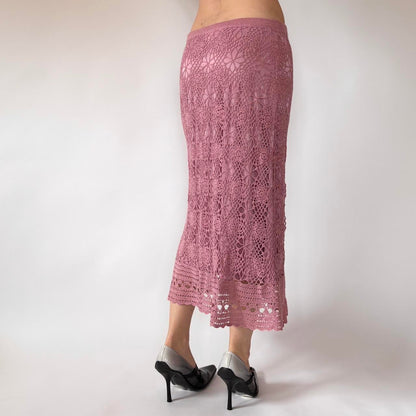 Y2K Deadstock Crochet Midi Skirt (M)