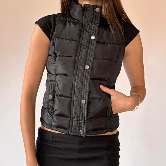 Y2K Black Puffer Vest (XS)