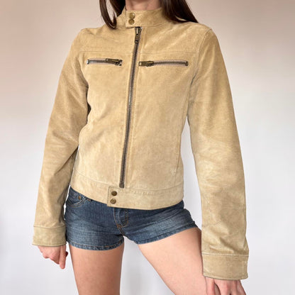 Y2K Suede Moto Jacket (XS/S)