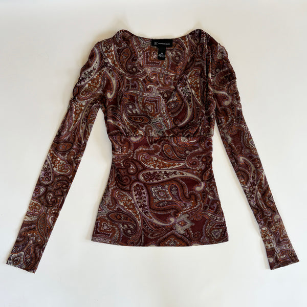 Y2K Mesh Paisley Top (XS)