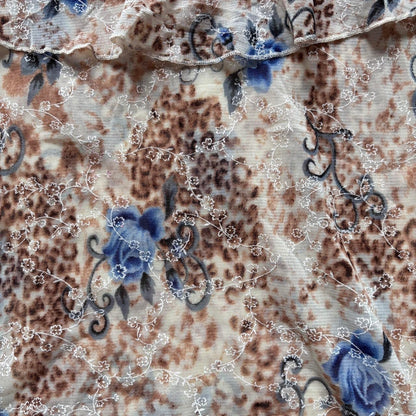 Y2K Mixed Print Mesh Top (S/M)