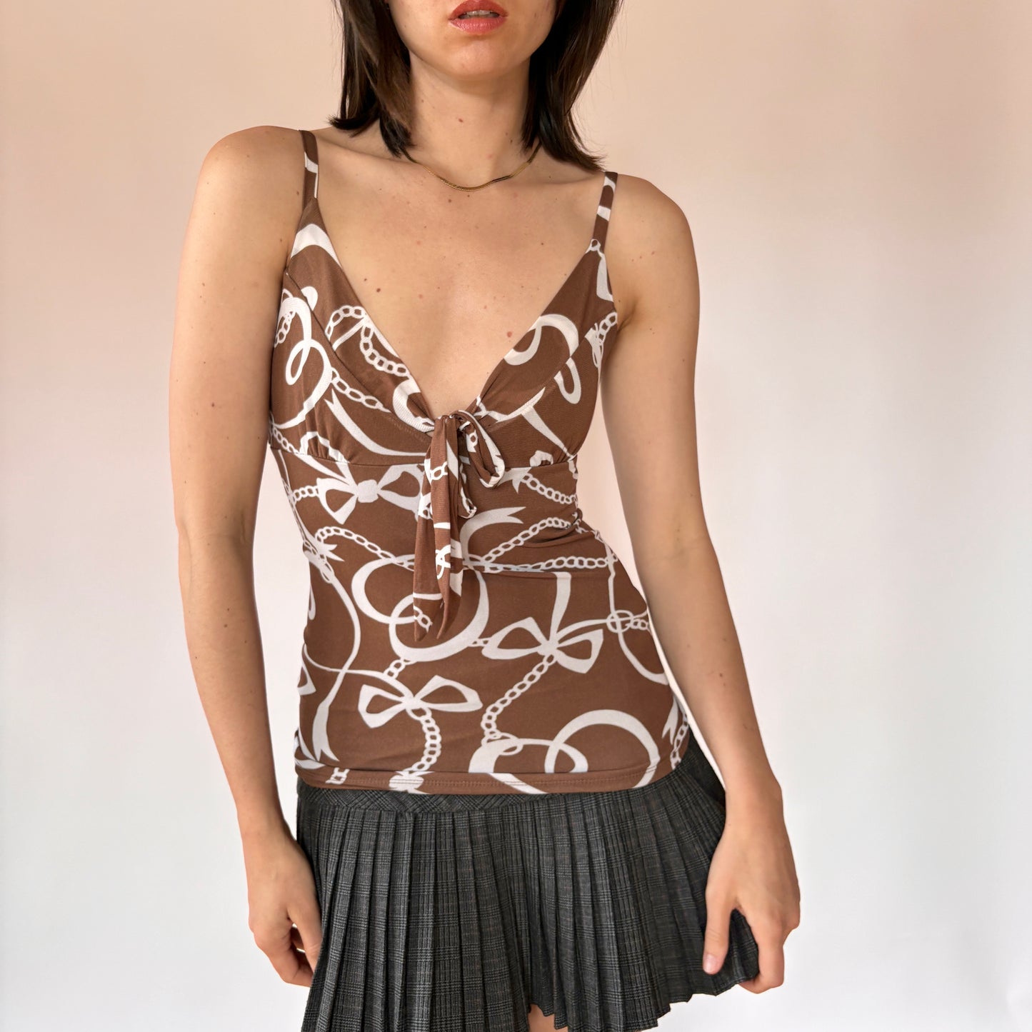 Y2K Mesh Ribbon Tank (S)