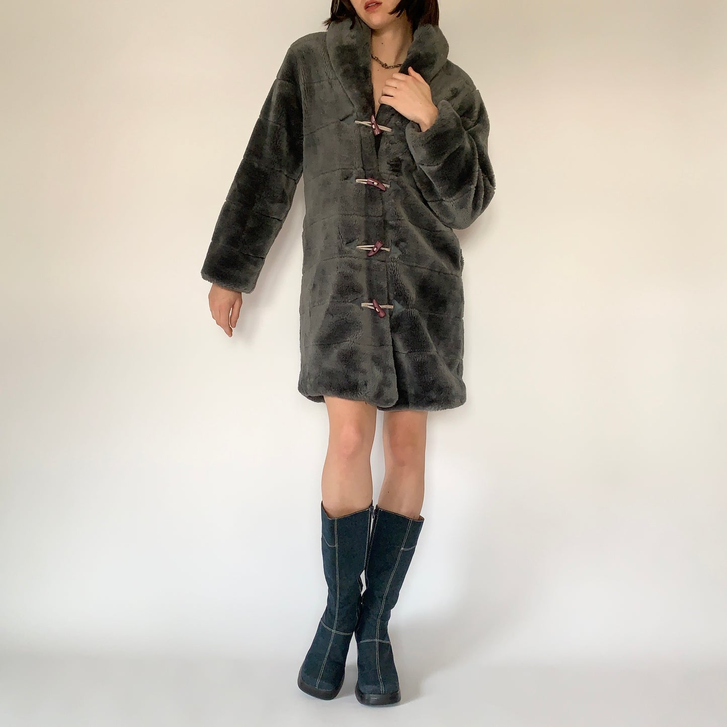 Vintage Faux Fur Coat (S)