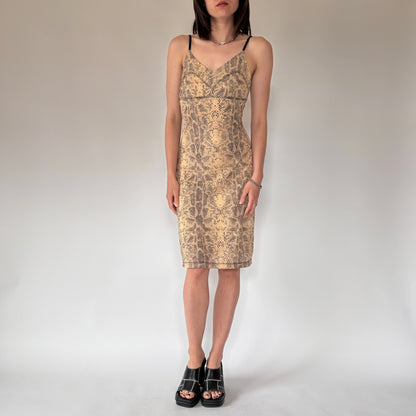 90s Guess Snake Print Dress (S/M)